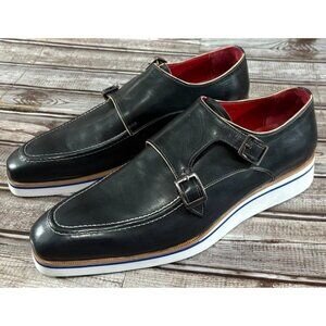Paul Parkman Smart Casual Monkstrap leather Shoes size color Black size 12.5 New